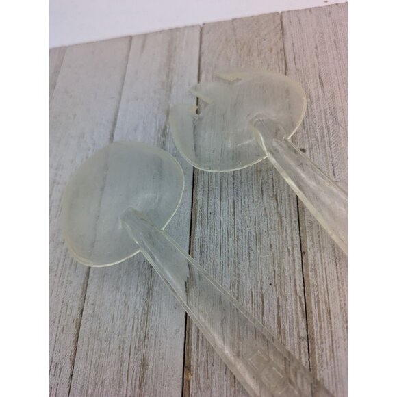 Clear Plastic Salad Spoons Sporks Serving Utensil 9" Tongs - Picture 6 of 6